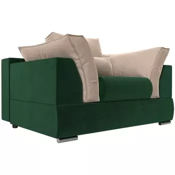 Кресло Пекин (основа велюр зеленый, подушки велюр бежевый) Лига Диванов 116013