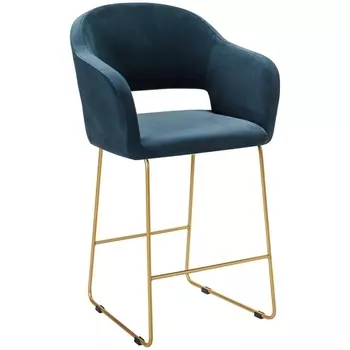 Кресло полубар Oscar Diag blue/Линк золото R-Home арт.410118166h_Diagblue_золото_ПБ