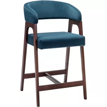 Кресло полубарное Baxter Blue/т.орех R-Home арт.400216222h_diagbluee_nut