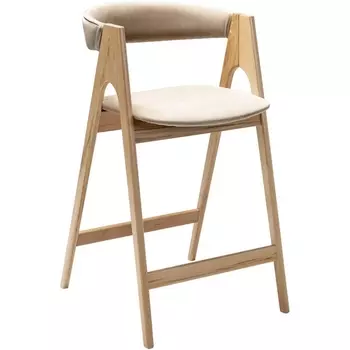 Кресло полубарное Kaede Beige/натур R-Home арт.400217310h_diagbeige_natur