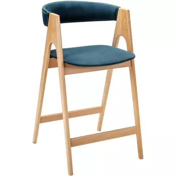 Кресло полубарное Kaede Blue/натур R-Home арт.400217323h_diagbluee_natur