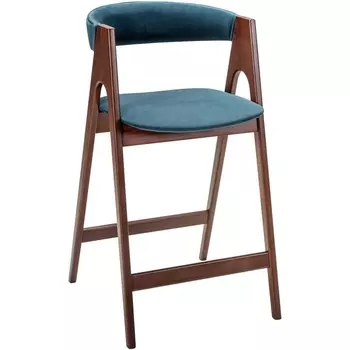 Кресло полубарное Kaede Blue/Темный орех R-Home арт.400217322h_diagbluee_nut