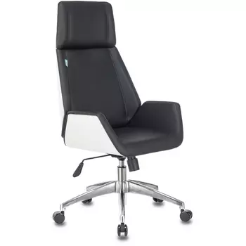 Кресло руководителя Бюрократ _OPTIMUM черный эко.кожа крестовина алюминий пластик белый (Бюрократ)