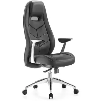 Кресло руководителя Бюрократ _Zen черный кожа крестовина алюминий