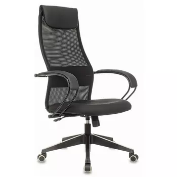 Кресло руководителя Бюрократ CH-607 черный TW-01 сетка/ткань с подголов. крестовина пластик