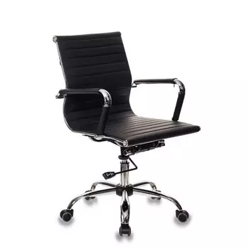 Кресло руководителя Бюрократ CH-883-LOW черный эко.кожа низк.спин. крестовина металл хром (Бюрократ)