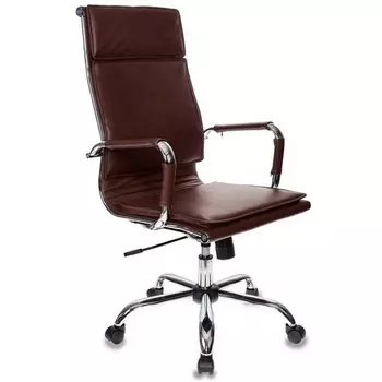 Кресло руководителя Бюрократ Ch-993 коричневый эко.кожа крестовина металл хром