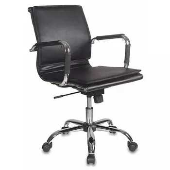 Кресло руководителя Ch-993-Low черный эко.кожа низк.спин. крестовина металл хром Бюрократ 993 CH-993-LOW/BLACK