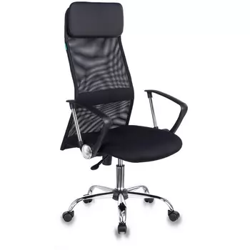 Кресло руководителя Бюрократ KB-6N черный TW-01 TW-11 сетка/ткань с подголов. крестовина металл хром
