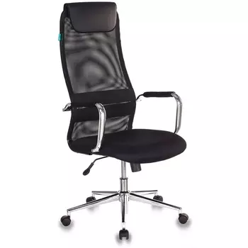 Кресло руководителя Бюрократ KB-9N черный TW-01 TW-11 сетка/ткань с подголов. крестовина металл хром