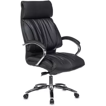 Кресло руководителя Бюрократ T-9904NSL черный кожа с подголов. крестовина металл хром (Бюрократ)