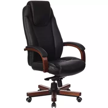 Кресло руководителя Бюрократ T-9923WALNUT черный кожа крестовина металл/дерево