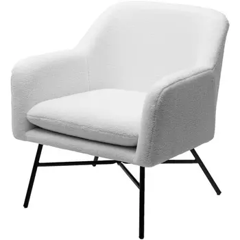 Кресло SHEEP NINI-01 Белый, teddy / черный каркас М-City M-City