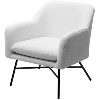 Кресло SHEEP NINI-01 Белый, teddy / черный каркас М-City M-City