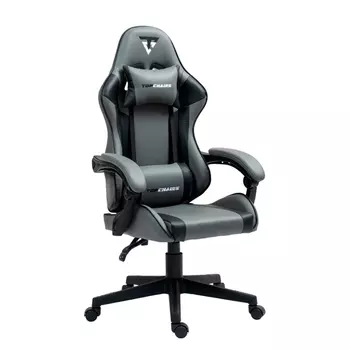 Кресло спортивное TopChairs Commander серо-черный арт.УТ000039478
