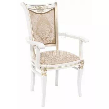 Кресло Woodville Mariano молочное с патиной 438327