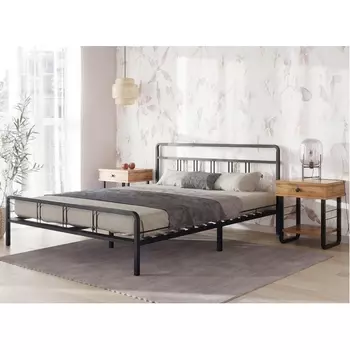 Двуспальная кровать Woodville Рейк 160х200 черная 403027