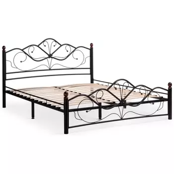 Двуспальная кровать Woodville Виктори 2 160х200 черная 402992