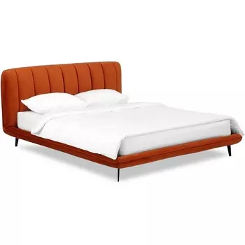 Кровать Amsterdam 1800 ОГОГО (арт.583408), (Велюр/Оранжевый) ОГОГО Обстановочка!