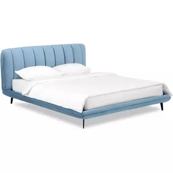 Кровать Amsterdam 1800 ОГОГО (арт.583432), (Велюр/Голубой) ОГОГО Обстановочка!