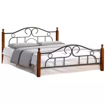 Кровать AT-808 Tetchair (Красныйй Дуб,Черный).