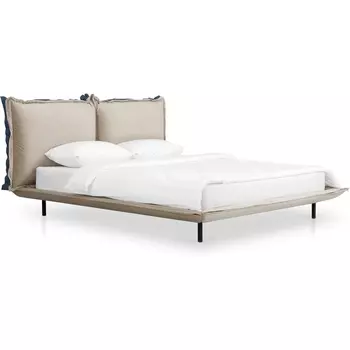 Кровать Barcelona ОГОГО (арт.638301), (Экокожа,Велюр/Синий,Бежевый) ОГОГО Обстановочка!