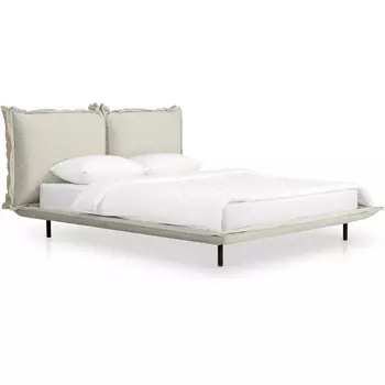 Кровать Barcelona ОГОГО (арт.649330), (Экокожа,Велюр/Бежевый) ОГОГО Обстановочка!