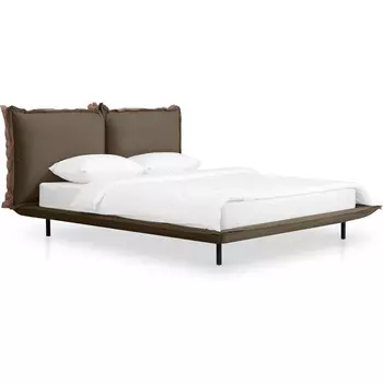 Кровать Barcelona ОГОГО (арт.649333), (Велюр,Экокожа/Коричневый,Светло-розовый) ОГОГО Обстановочка!