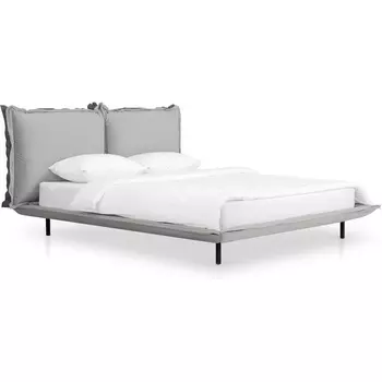 Кровать Barcelona ОГОГО (арт.649334), (Велюр,Экокожа/Серый) ОГОГО Обстановочка!