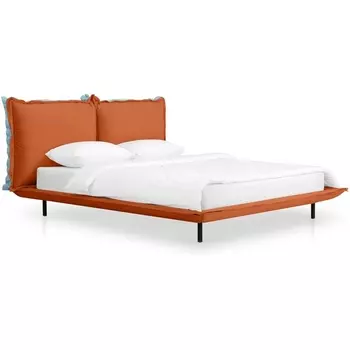 Кровать Barcelona ОГОГО (арт.649336), (Велюр,Экокожа/Оранжевый,Голубой) ОГОГО Обстановочка!