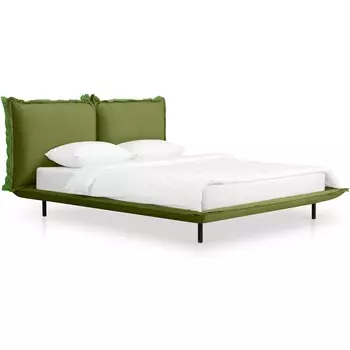 Кровать Barcelona ОГОГО (арт.649337), (Велюр,Экокожа/Зеленый) ОГОГО Обстановочка!