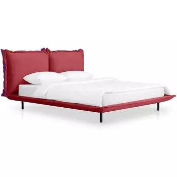 Кровать Barcelona ОГОГО (арт.649338), (Велюр,Экокожа/Бордовый,Сиреневый) ОГОГО Обстановочка!