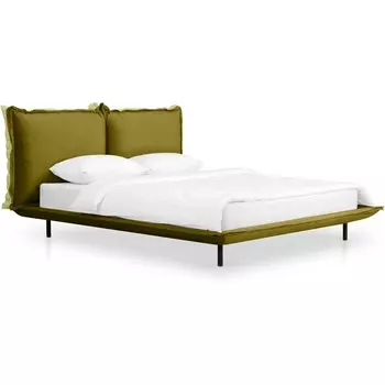 Кровать Barcelona ОГОГО (арт.649339), (Велюр,Экокожа/Оливковый) ОГОГО Обстановочка!