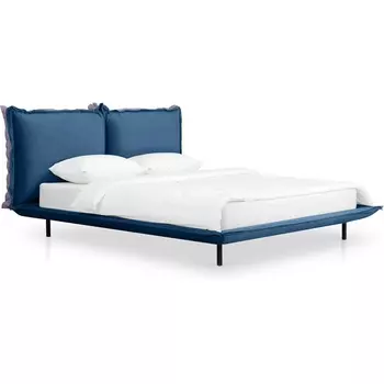 Кровать Barcelona ОГОГО (арт.649342), (Велюр,Экокожа/Синий,Сиреневый) ОГОГО Обстановочка!