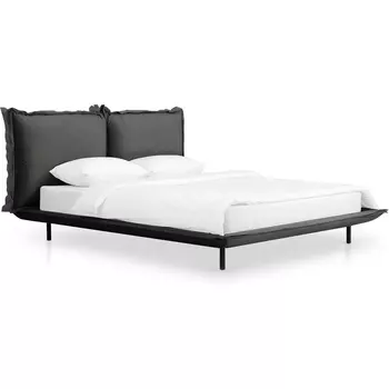 Кровать Barcelona ОГОГО (арт.649344), (Велюр,Экокожа/Черный) ОГОГО Обстановочка!