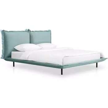 Кровать Barcelona ОГОГО (арт.649345), (Велюр,Экокожа/Бирюзовый,Голубой) ОГОГО Обстановочка!