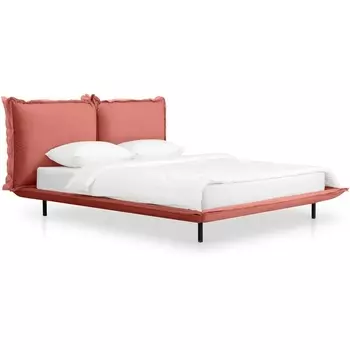 Кровать Barcelona ОГОГО (арт.649346), (Велюр,Экокожа/Оранжевый,Светло-розовый) ОГОГО Обстановочка!