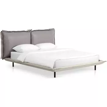 Кровать Barcelona ОГОГО (арт.821183), (Экокожа,Велюр/Серый,Бежевый) ОГОГО Обстановочка!