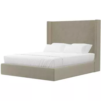 Кровать Ларго (микровельвет бежевый) Лига Диванов 101324