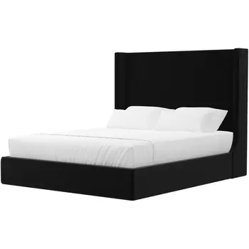 Кровать Ларго (микровельвет черный) Лига Диванов 101328