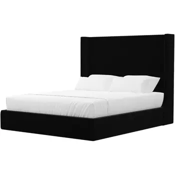 Кровать Ларго (велюр черный) Лига Диванов 101323