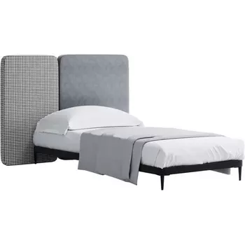 Кровать Licata 900 ОГОГО (арт.751164), (Рогожка,Микрошенилл,Ткань/Серый) ОГОГО Обстановочка!