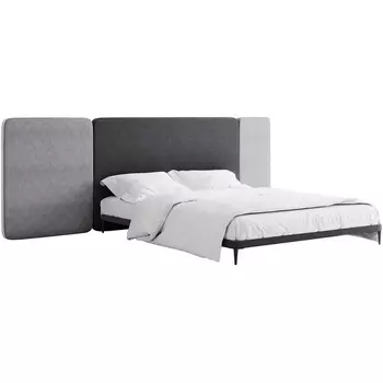 Кровать Licata ОГОГО (арт.709381), (Ткань,Рогожка,Микрошенилл/Серый) ОГОГО Обстановочка!