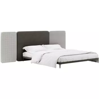 Кровать Licata ОГОГО (арт.779493), (Ткань,Рогожка,Микрошенилл/Серый) ОГОГО Обстановочка!