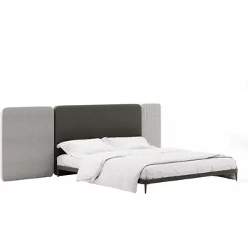 Кровать Licata ОГОГО (арт.779494), (Ткань,Рогожка,Микрошенилл/Серый) ОГОГО Обстановочка!