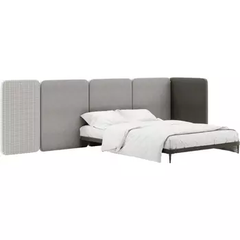 Кровать Licata ОГОГО (арт.779496), (Ткань,Рогожка,Микрошенилл/Серый) ОГОГО Обстановочка!