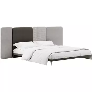 Кровать Licata ОГОГО (арт.779498), (Микрошенилл,Ткань,Рогожка/Серый) ОГОГО Обстановочка!