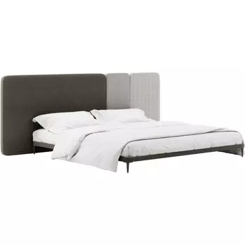 Кровать Licata ОГОГО (арт.779502), (Ткань,Рогожка,Микрошенилл/Серый) ОГОГО Обстановочка!