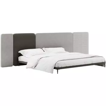 Кровать Licata ОГОГО (арт.779504), (Ткань,Рогожка,Микрошенилл/Серый) ОГОГО Обстановочка!