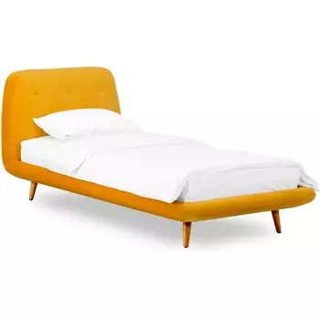 Кровать Loa 900 ОГОГО (арт.567498), (Ткань/Желтый) ОГОГО Обстановочка!